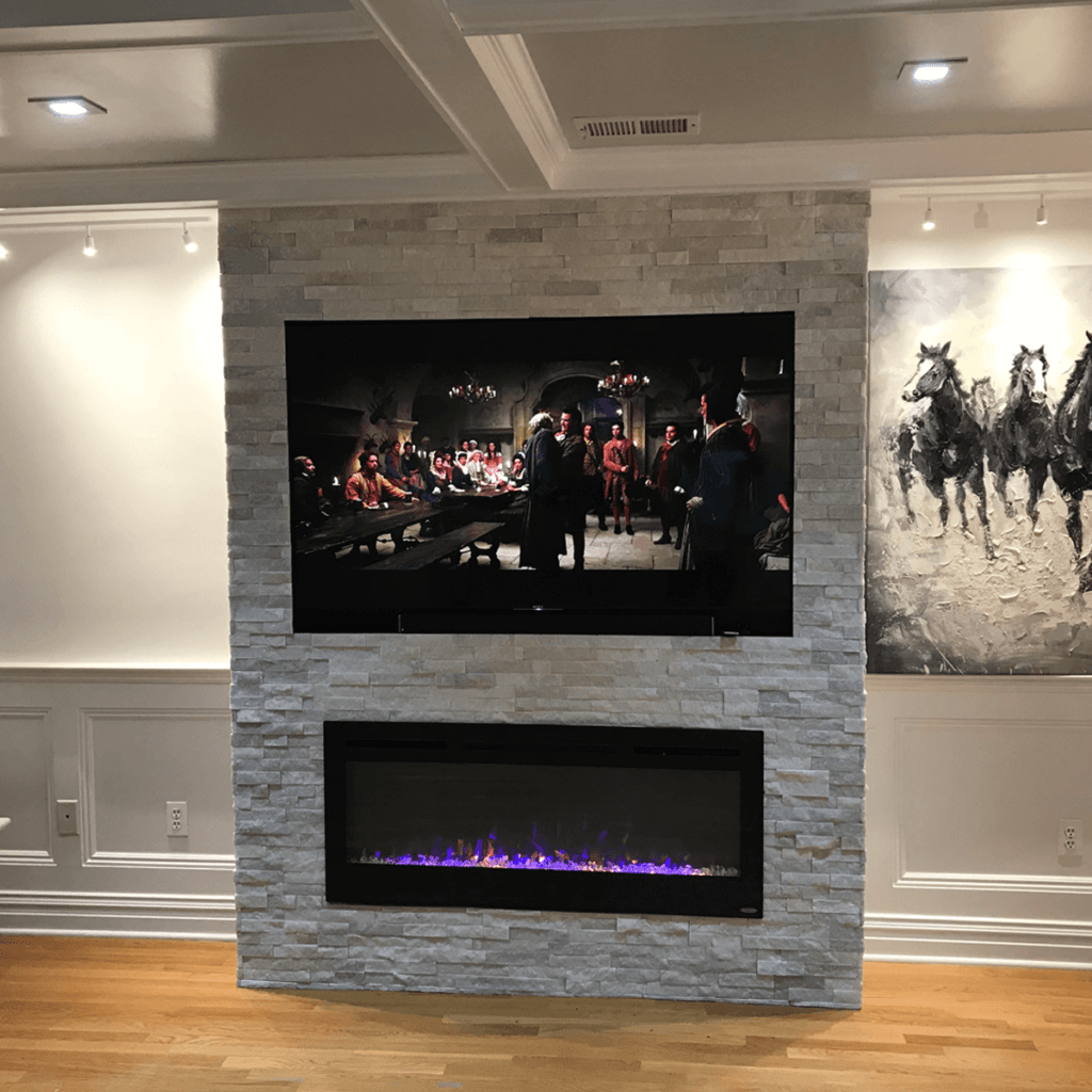 Touchstone 50 Sideline Recessed Electric Fireplace Crackle Electric Fireplaces Elementi