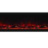 Remii 65″ Wide & 12″ Deep Indoor or Outdoor Built-in only Electric Fireplace with black steel surround