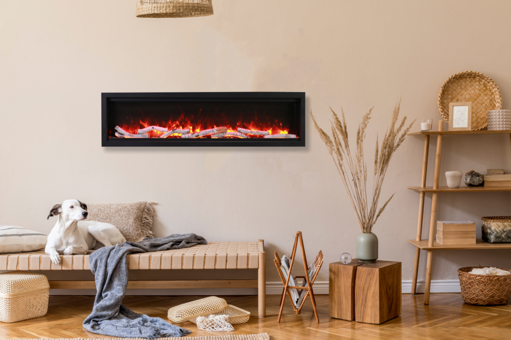 Linear electric fireplace