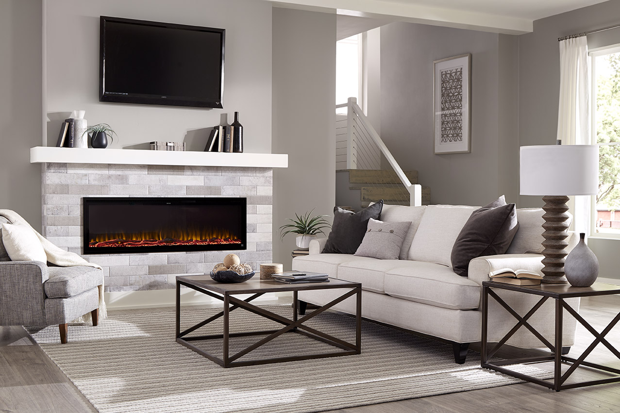 Realistic electric fireplace