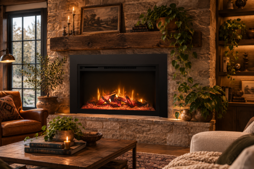 Amantii RusticStone Electric Fireplace
