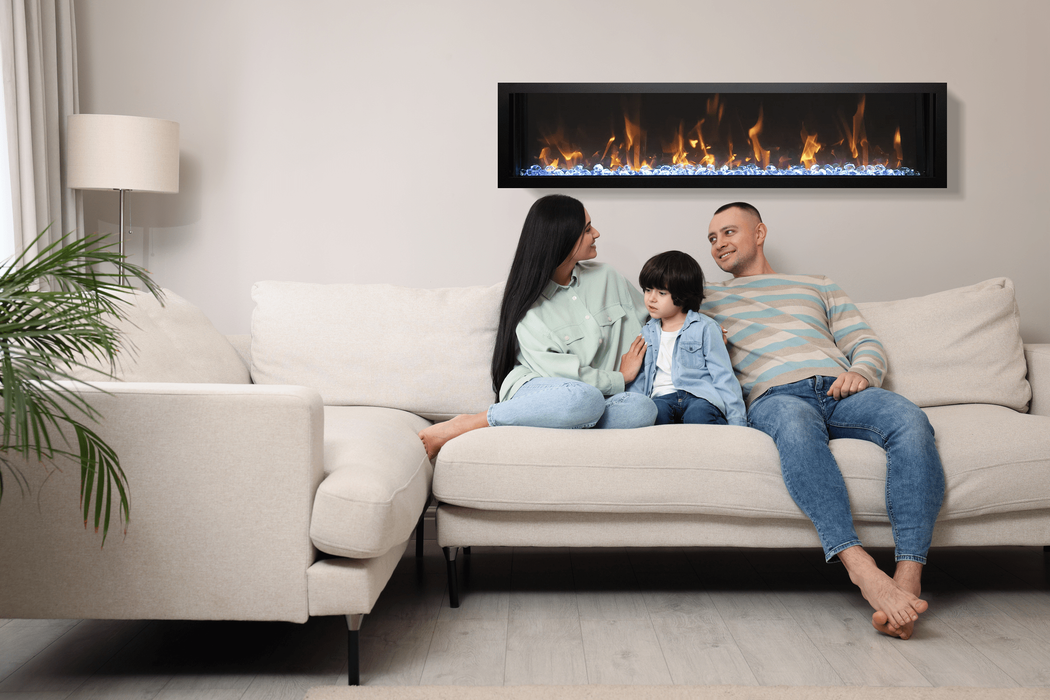 Amantii Panorama 72-inch Slim Built-in Smart Electric Fireplace